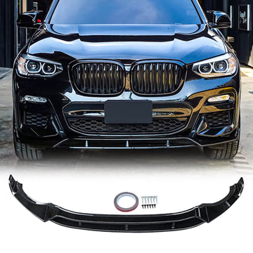 Front Lip For 2018-2021 BMW G01 X3 G02 X4 M-Sport 2PCs Front Bumper Splitter Carbon Fibre Look